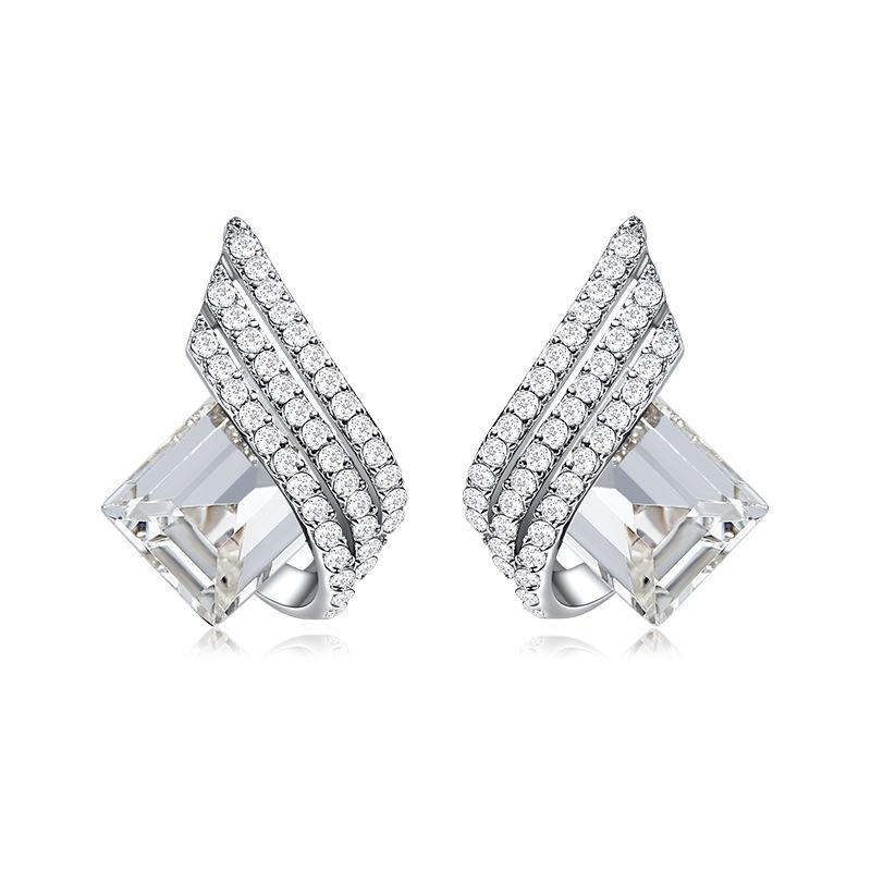 Kristal Beyaz  Kolye ve Kupe Set (Altın Kaplama) - N02508set Görseli